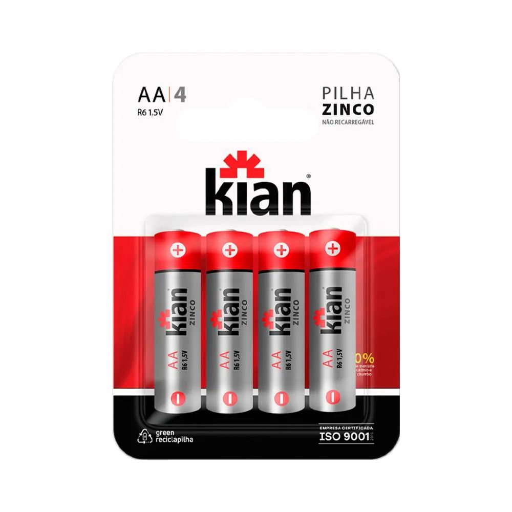 PILHA KIAN ZINCO PEQUENA AA C/4