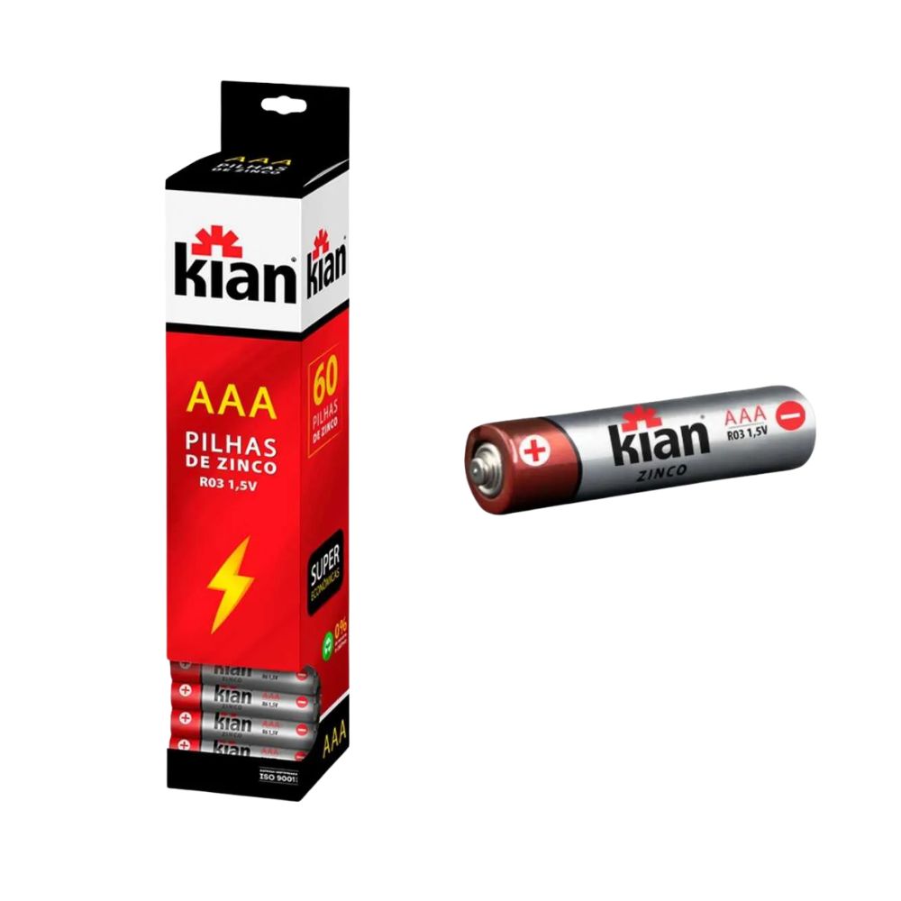 PILHA KIAN ZINCO PALITO AAA DP C/60
