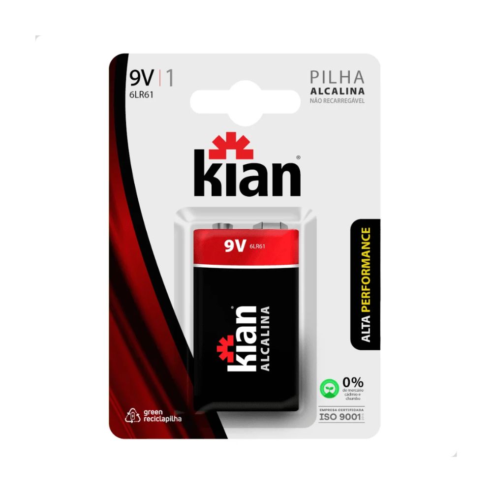 BATERIA KIAN 9V COM 1 UN