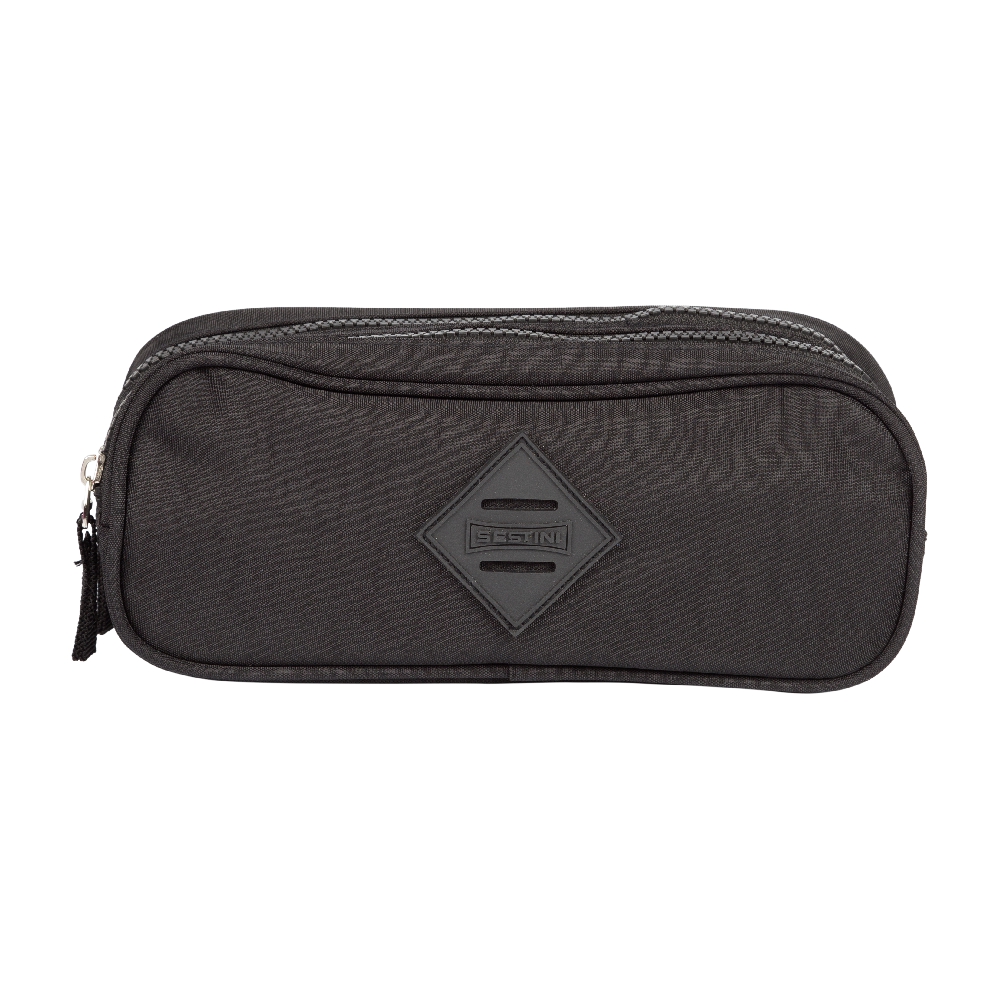 ESTOJO SESTINI CRINKLE PRETO 2 COMPARTIMENTOS 