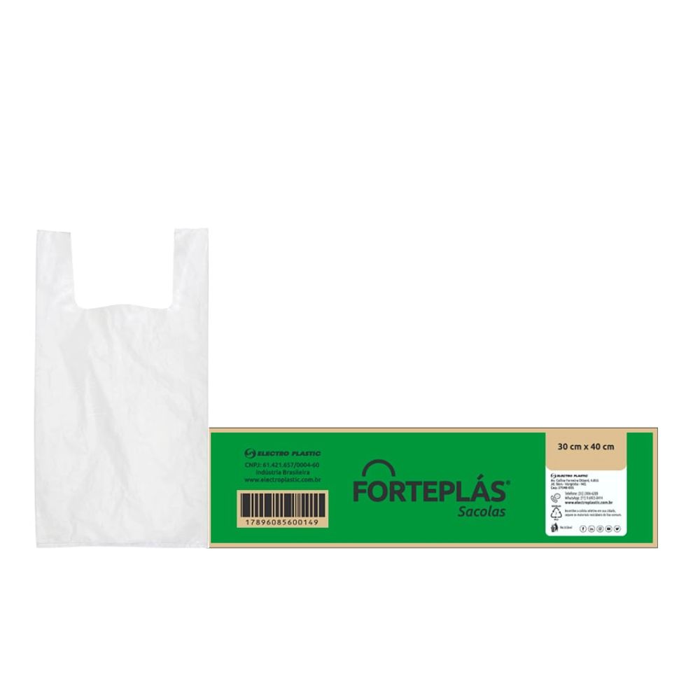 SACOLA PLAST FORTEPLAS BAG 30X40