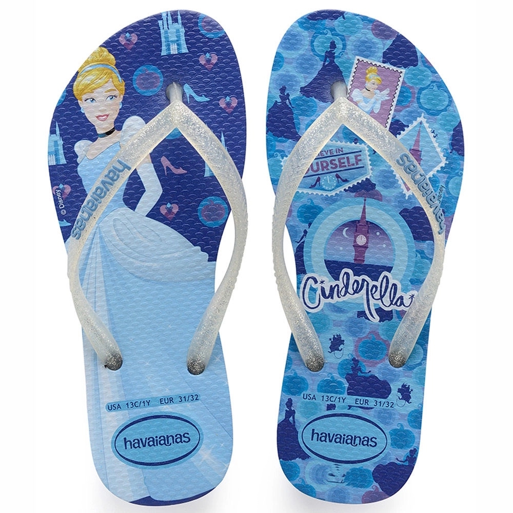 SANDALIA HAVAIANAS KIDS SLIM PRINCESS AZUL WATER 33/34