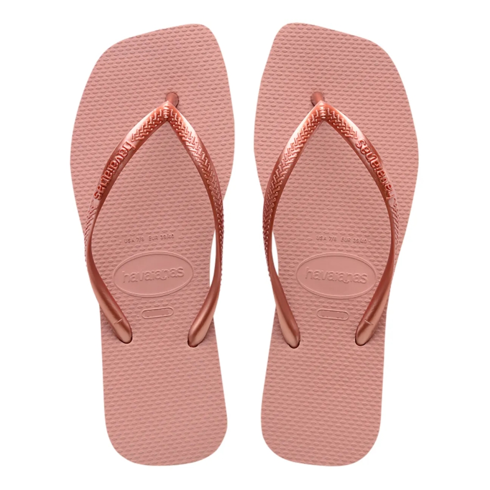 SANDALIA HAVAIANAS FEMININA SLIM SQUARE CROCUS ROSA 37/38