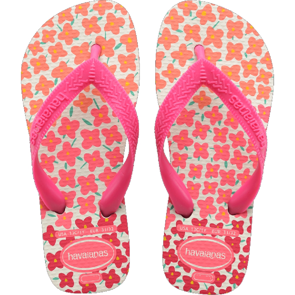 SANDALIA HAVAIANAS KIDS FLORES BRANCO/ROSA FLUX 33/34