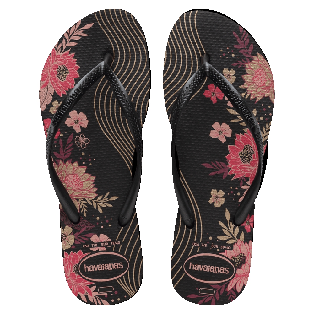 SANDALIA HAVAIANAS SLIM ORGANIC PRETO/PRETO 37/38