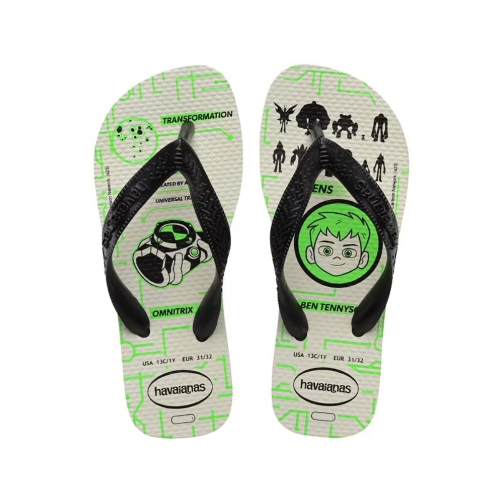 SANDALIA HAVAIANAS KIDS BEN 10 PRETO/VERDE 33/34