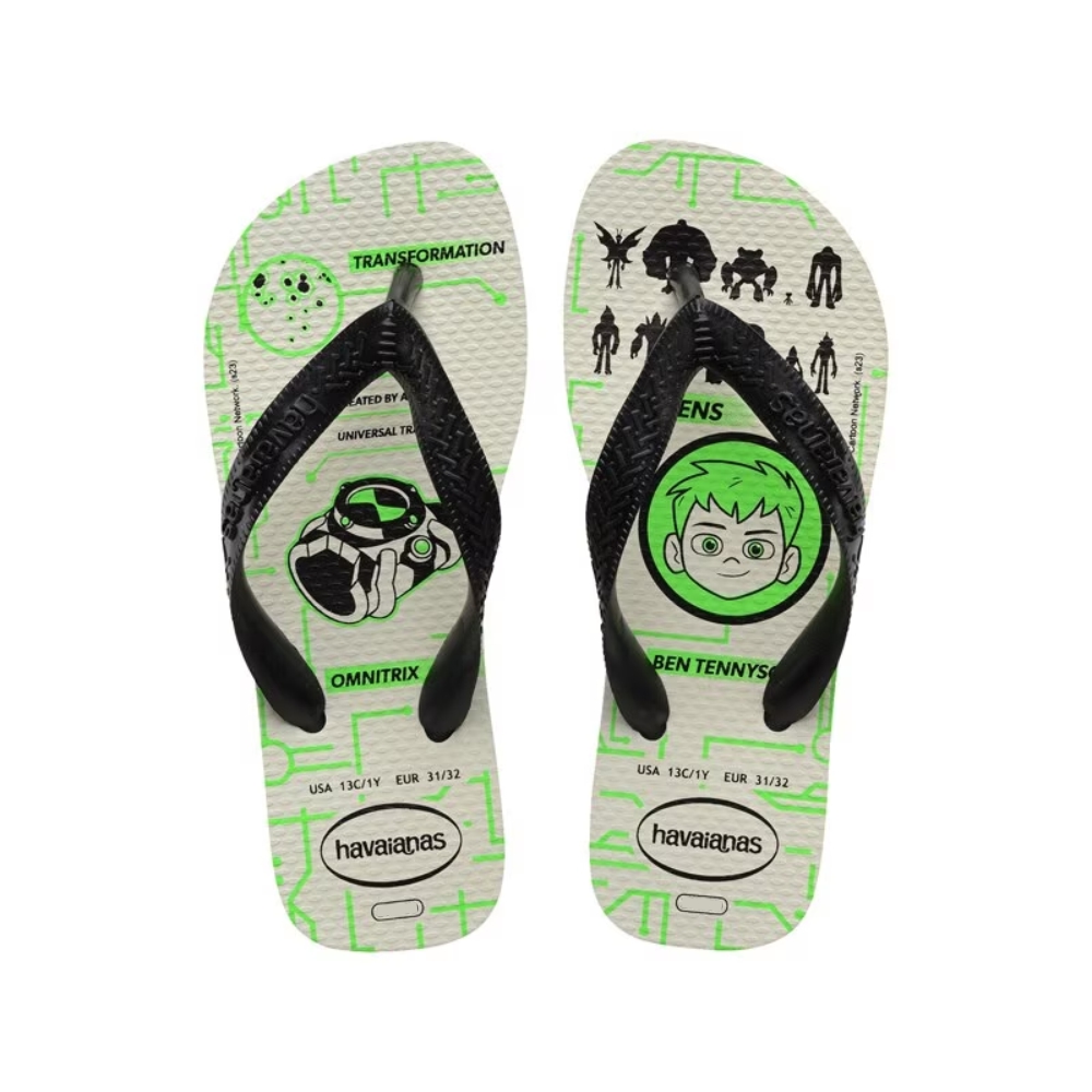 SANDALIA HAVAIANAS KIDS BEN 10 PRETO/VERDE 35/36