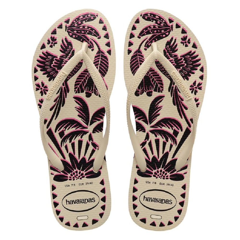 SANDALIA HAVAIANAS FEMININA SLIM TUCANO BEGE PALHA 39/40