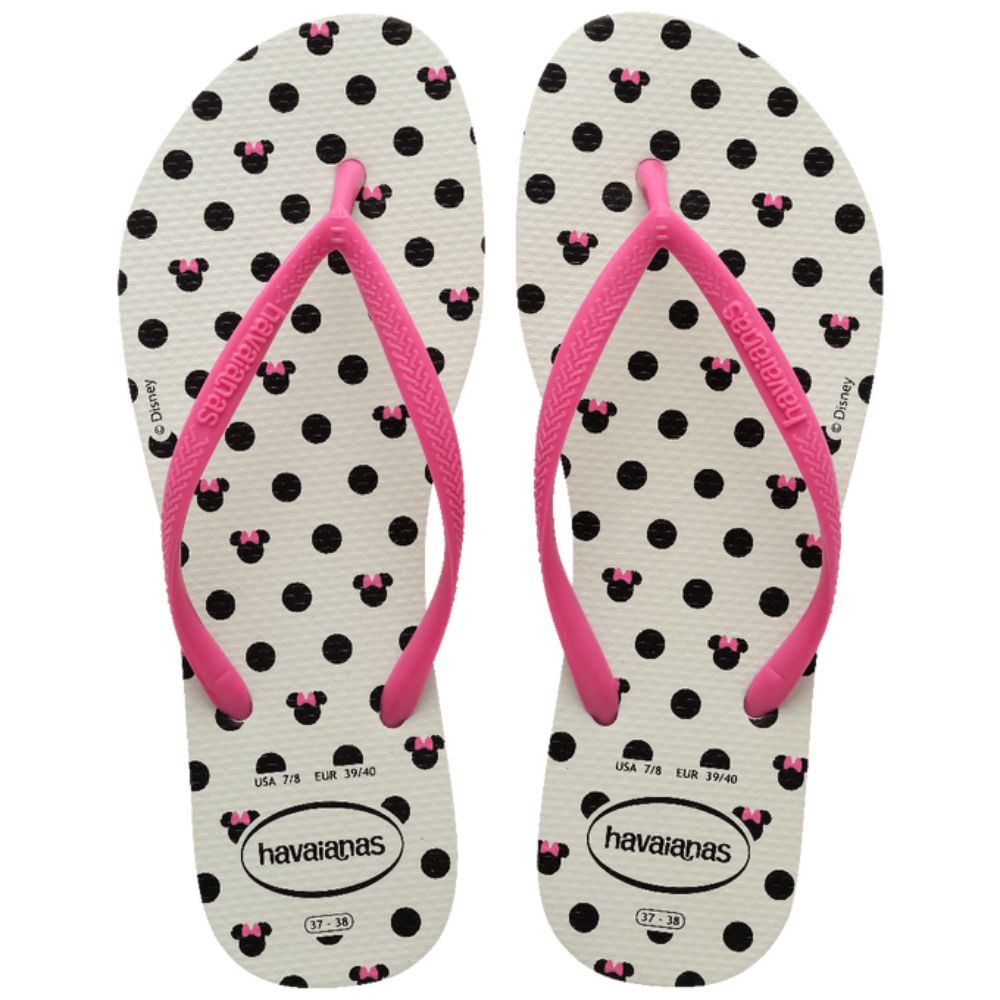 SANDALIA HAVAIANAS SLIM DISNEY BRANCO/ROSA 25/26