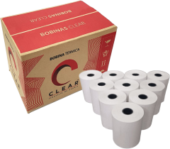 BOBINA TERMICA CLEAR CUPON FISCAL BRANCO 80X40