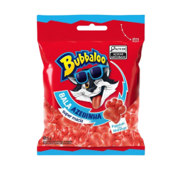 BALA BUBBALOO GOMA AZEDINHA MORANGO 82,5GR