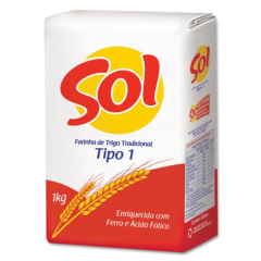 FARINHA TRIGO SOL TRADICIONAL PAPEL 1KG