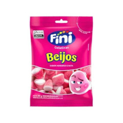 BALA FINI GELATINAS BEIJOS DE MORANGO 80GR