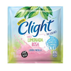 REFRESCO EM PO CLIGHT LIMONADA ROSA 8G