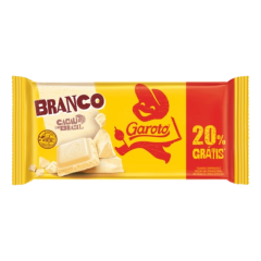 CHOCOLATE GAROTO TABLETE BRANCO 20% GRATIS 80 GR
