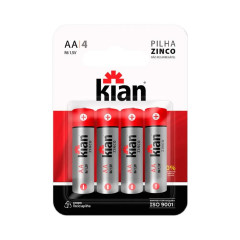 PILHA KIAN ZINCO PEQUENA AA C/4